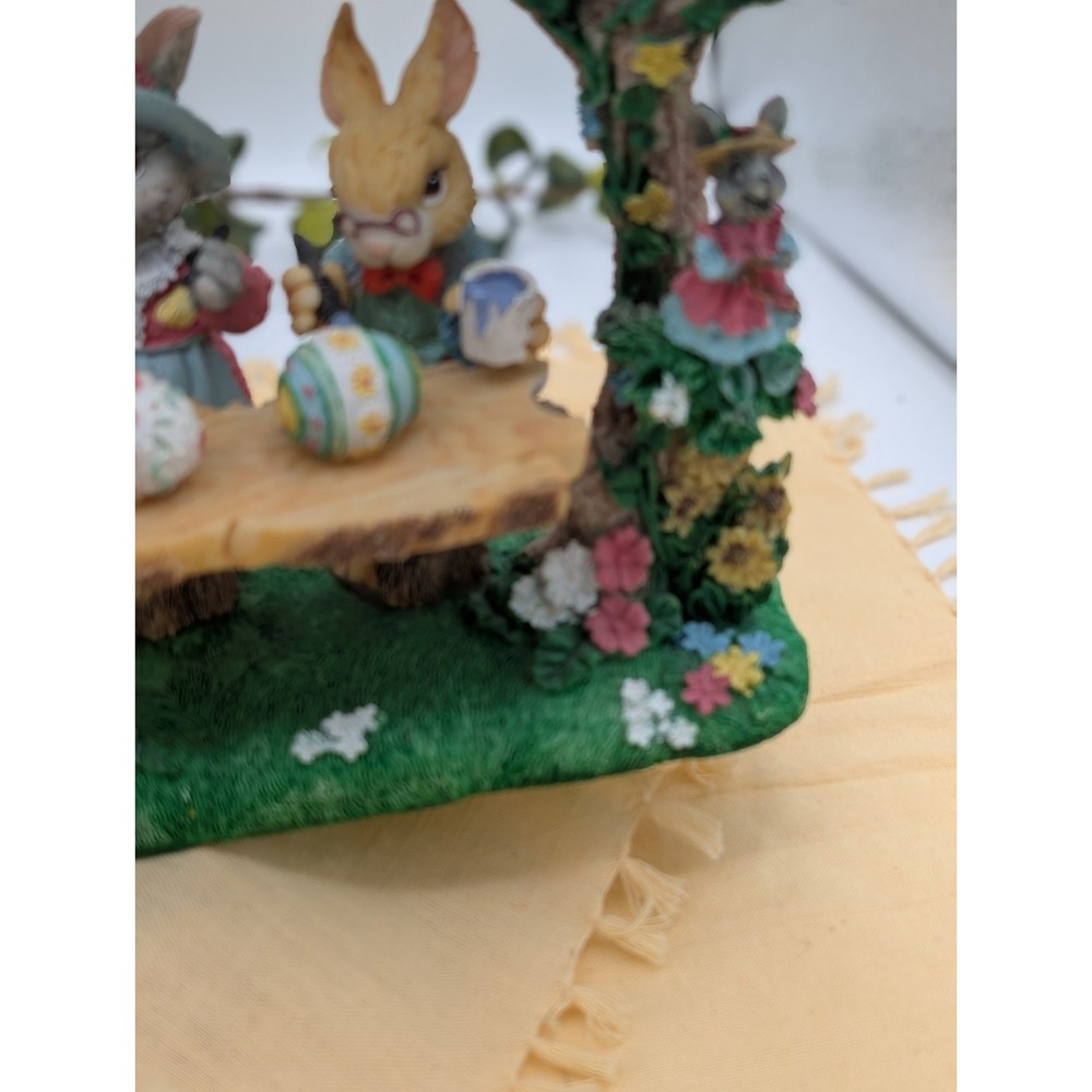 Vintage Jaimy Paintin Friends Easter Bunny Family Resin‎ Figurine Diorama 1990s - Picture 5 of 15